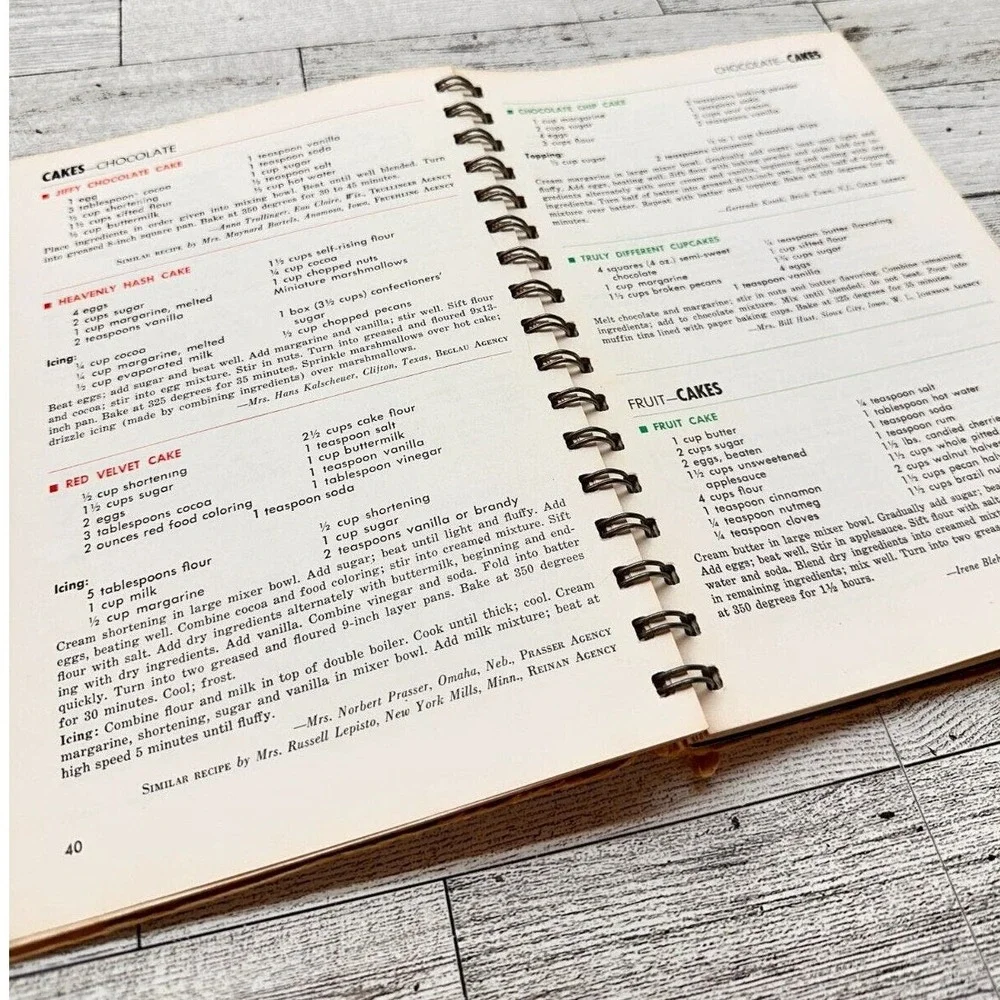 Favorite Recipes Lutheran Brotherhood Cookbook 1978 Spiral Bound Deloris‎ Kanten